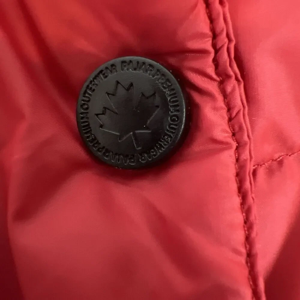 Women’s PAJAR Red Winter Puffer Jacket Duck Down Filled Hooded Small Canada Read